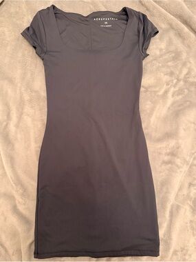 Aeropostale Scoop Neck Bodycon Dress - Charcoal Gray